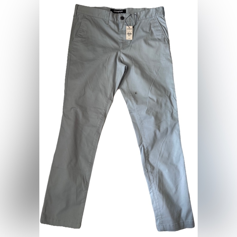 Express Blue Chinos Smooth Cotton Blend